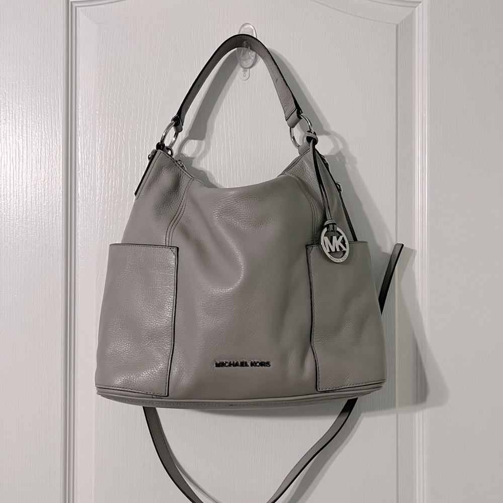 Michael Kors gray purse and wallet